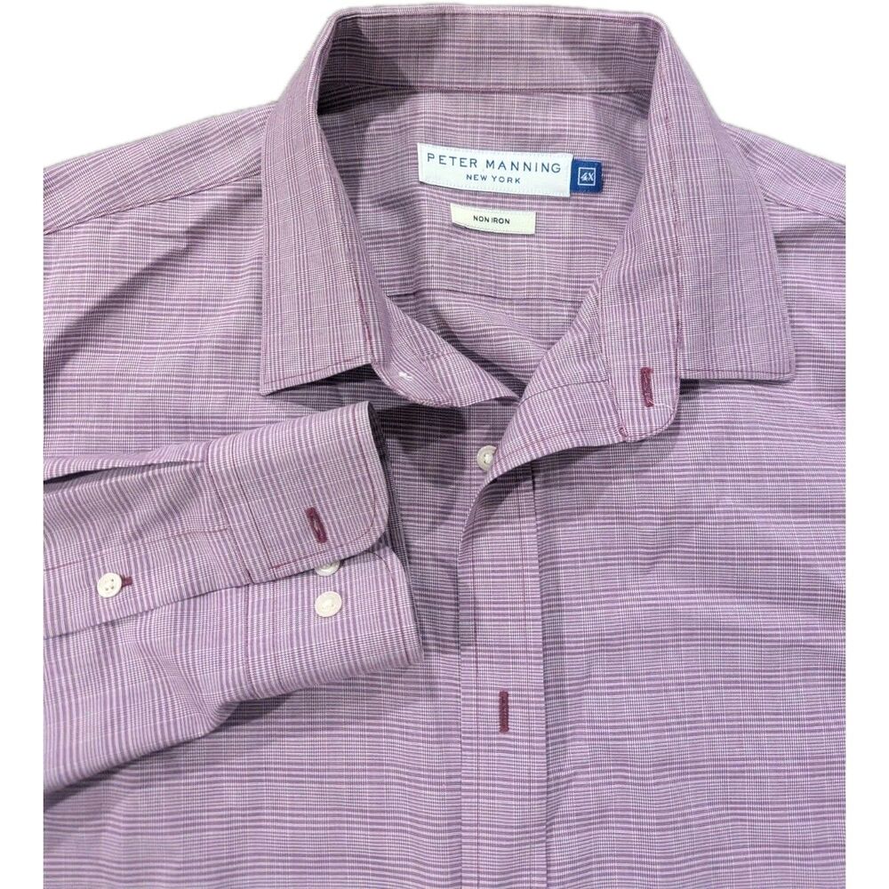 Peter Manning Mens SZ 4 US XL Button Down Dress‎ Non Iron Shirt Quiet Luxury EUC
